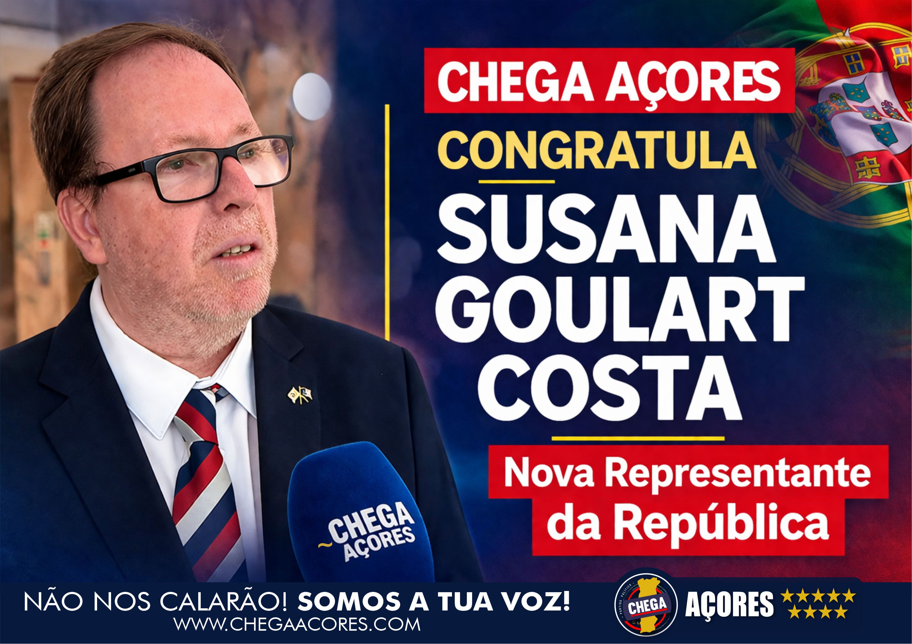 CHEGA AÇORES CONGRATULA NOMEAÇÃO DE SUSANA GOULART COSTA PARA REPRESENTANTE DA REPÚBLICA