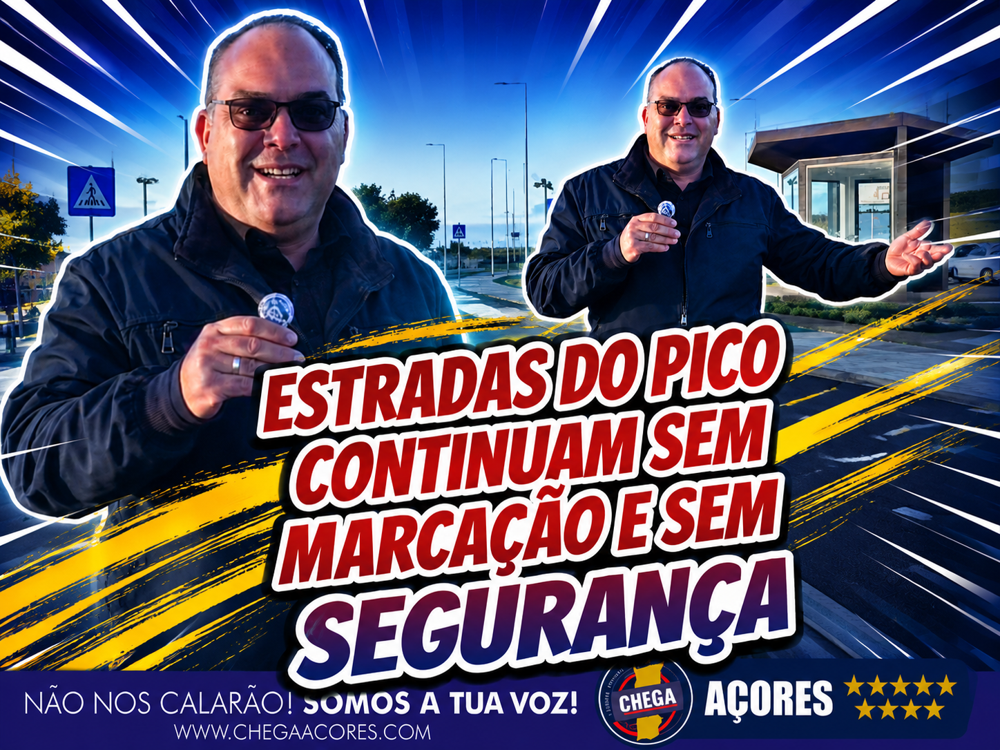 ESTRADAS DO PICO CONTINUAM SEM MARCAÇÃO E SEM SEGURANÇA