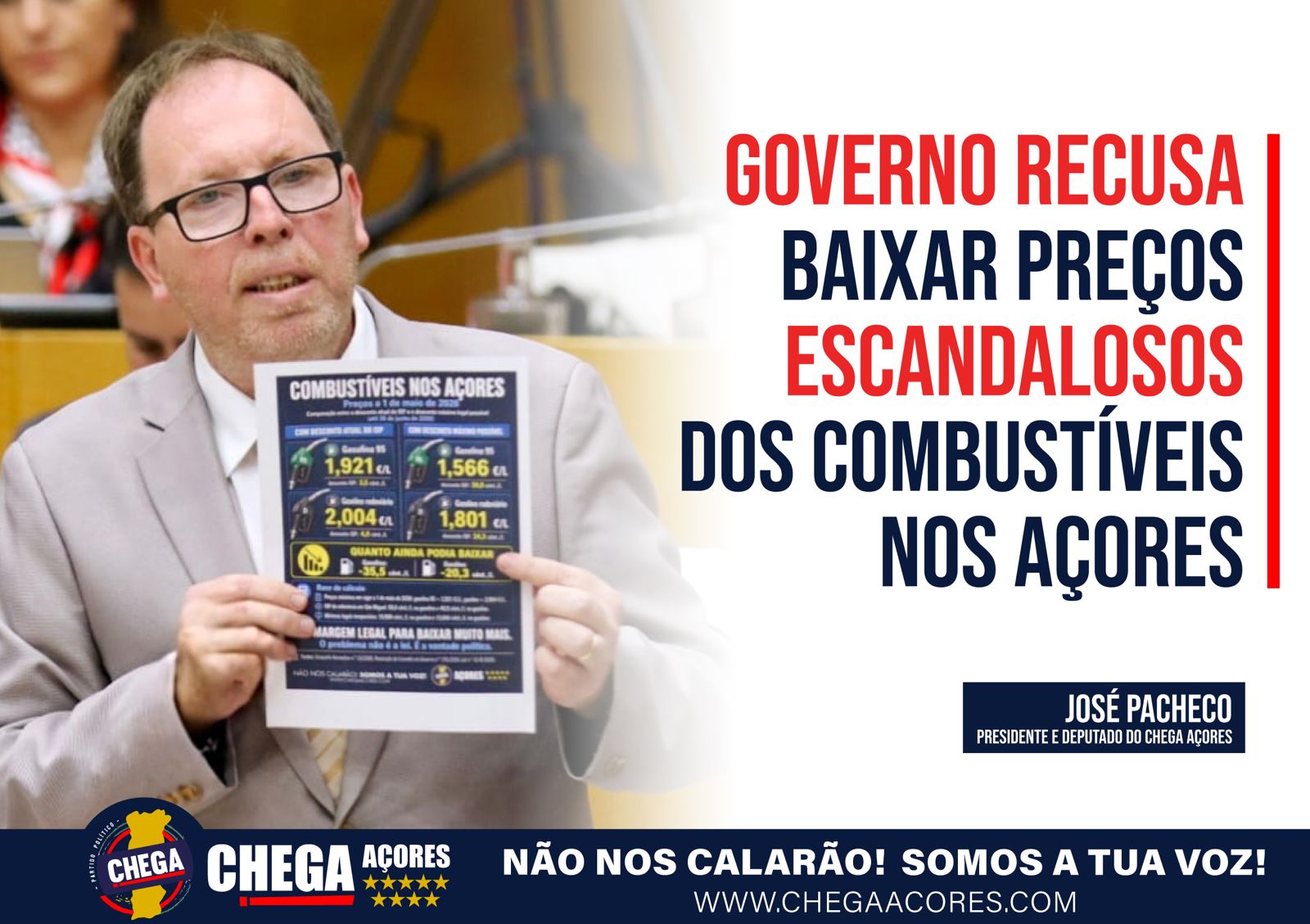 GOVERNO RECUSA BAIXAR PREÇOS ESCANDALOSOS DOS COMBUSTÍVEIS NOS AÇORES