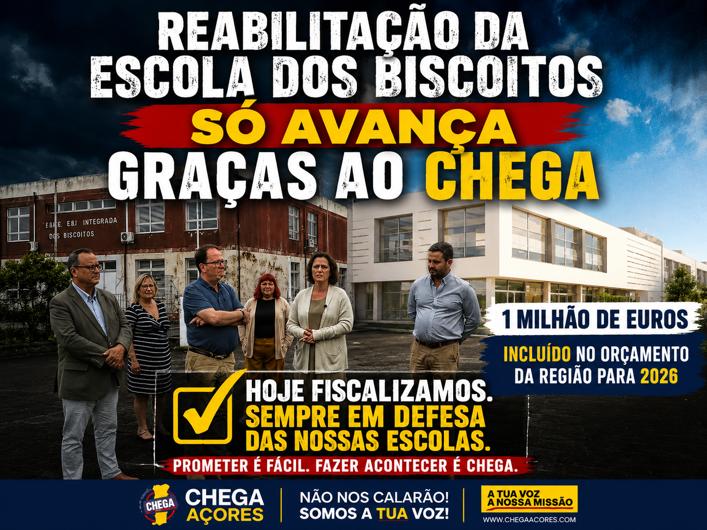 REABILITAÇÃO DA ESCOLA DOS BISCOITOS SÓ AVANÇA GRAÇAS AO CHEGA