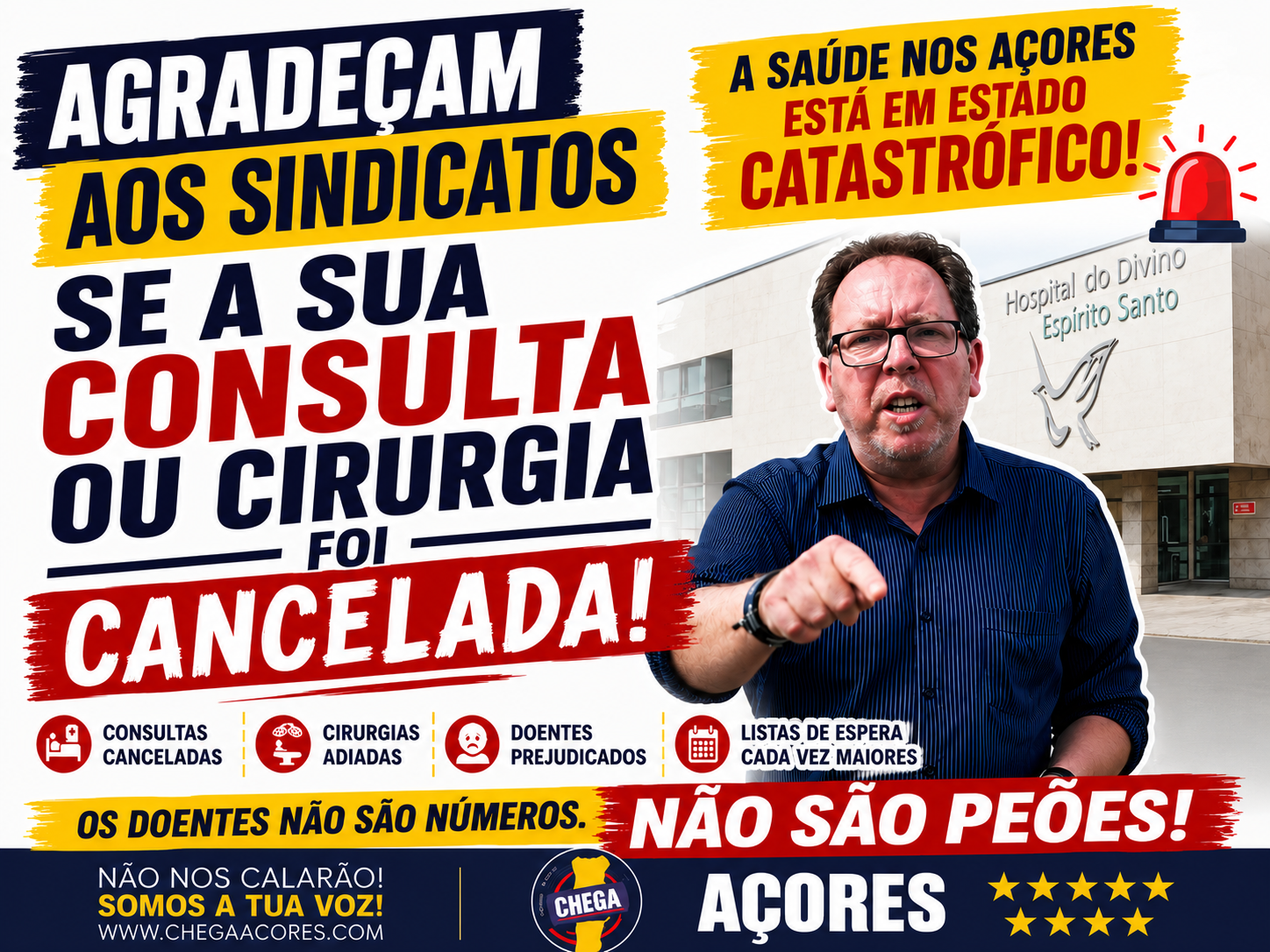 AGRADEÇA AOS SINDICATOS SE A SUA CONSULTA OU CIRURGIA FOI CANCELADA