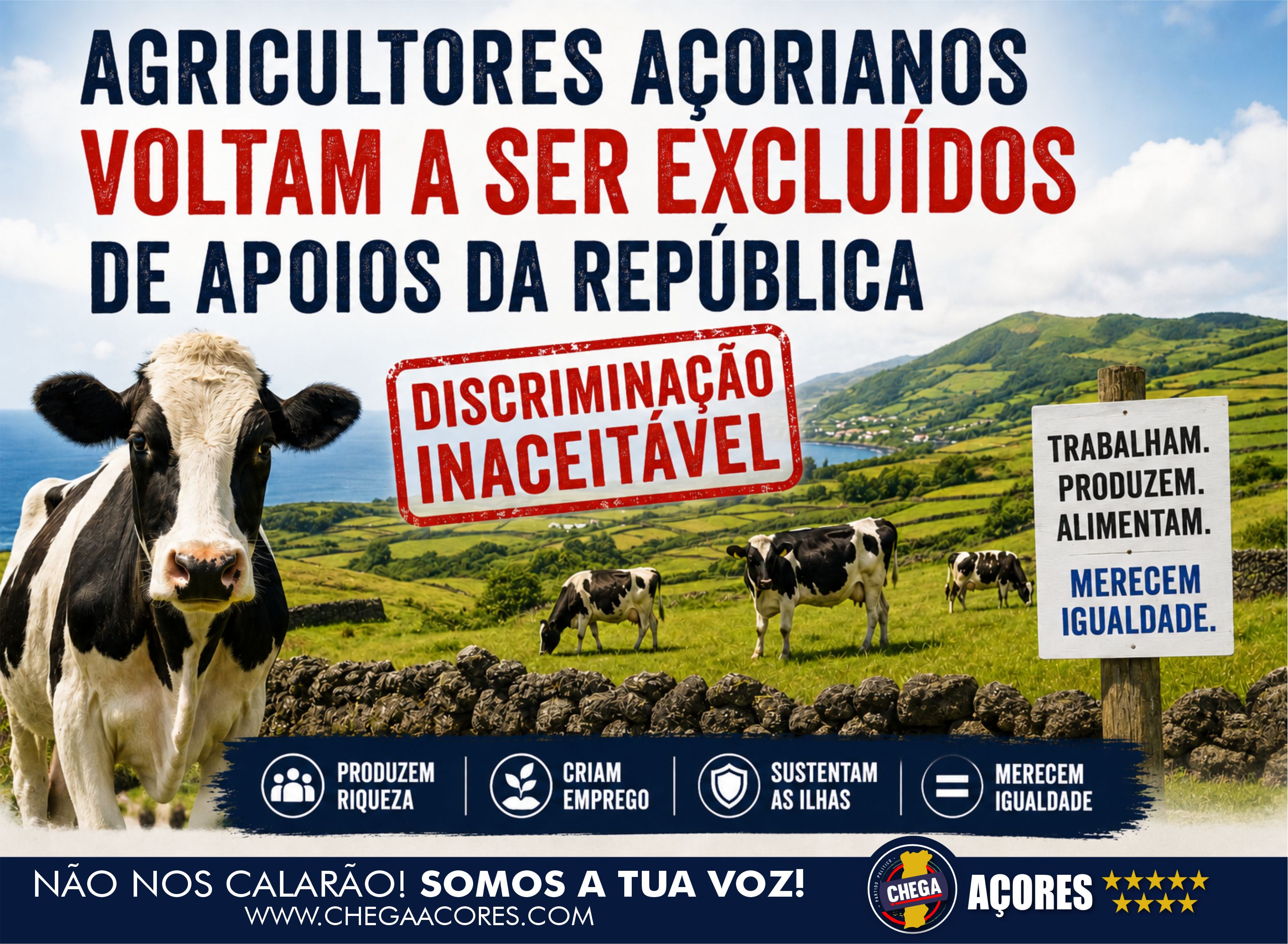 AGRICULTORES AÇORIANOS VOLTAM A SER EXCLUÍDOS DE APOIOS DA REPÚBLICA