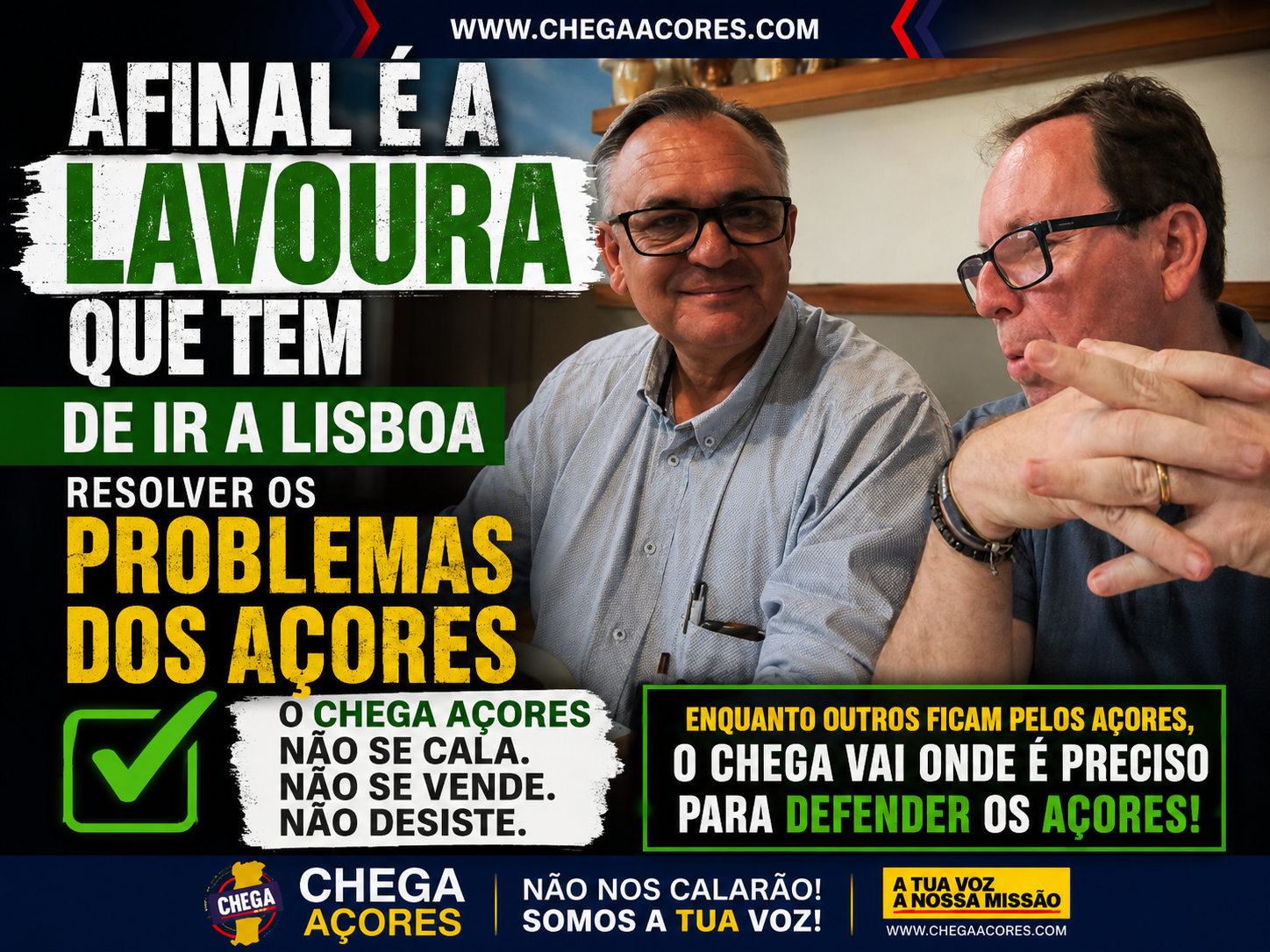 AFINAL É A LAVOURA QUE TEM DE IR A LISBOA RESOLVER OS PROBLEMAS DOS AÇORES